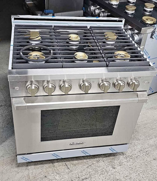 Decor Professional 36" Stainless Steel Pro Style Gas Range ORGINAL picture front view 