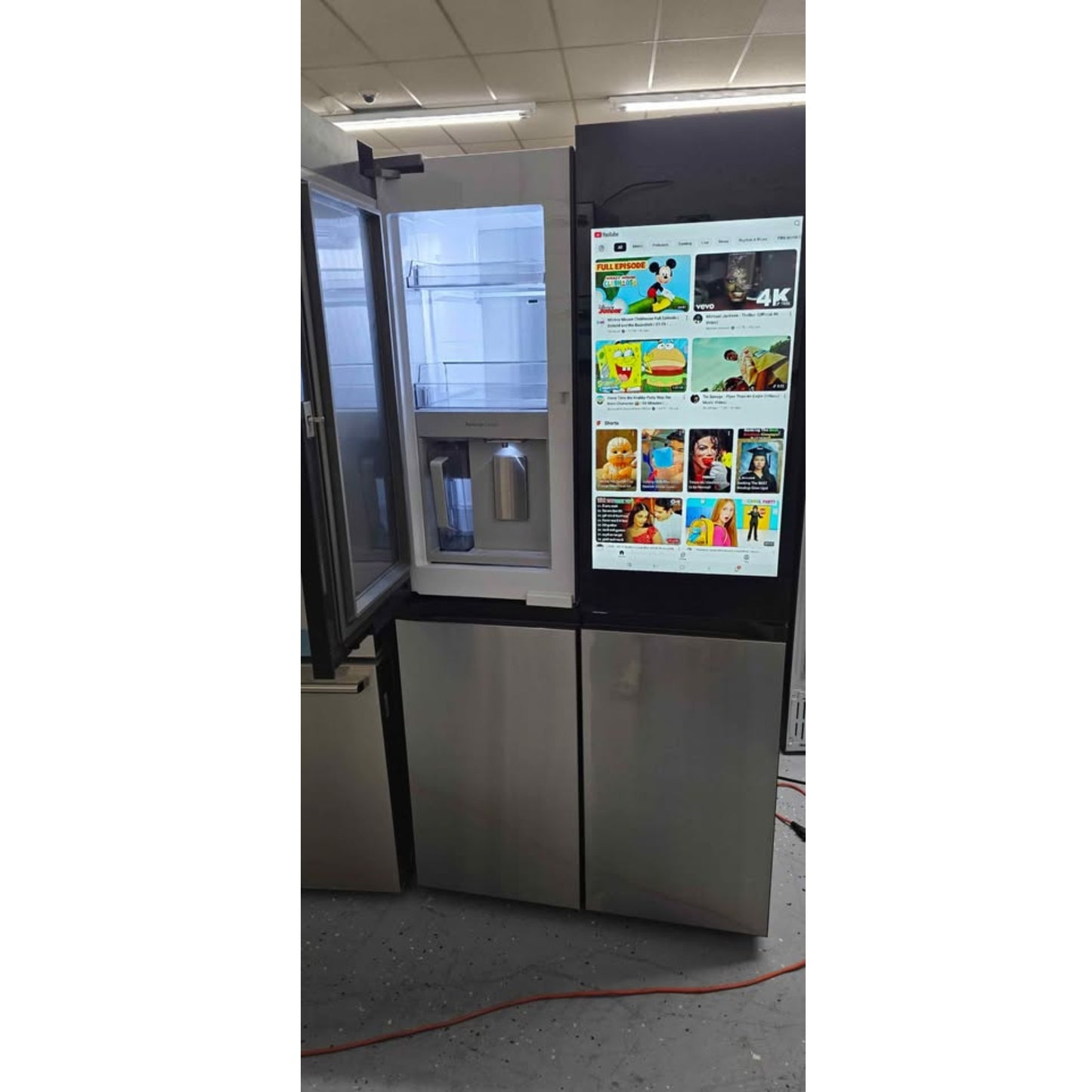 Samsung Bespoke Refrigerator dual auto ice maker and beverage center detail